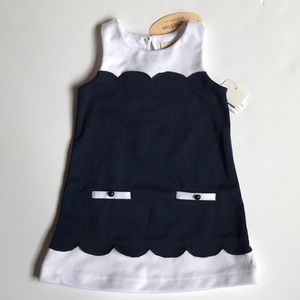 NWT Baby girls Boutique dress 12 mon navy white
